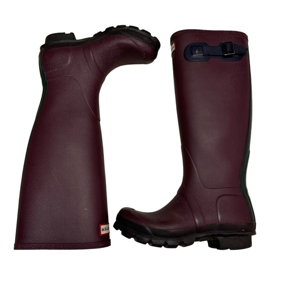 Hunter Boots Wellies Burgundy Maroon Brown Sz US 5F - Picture 2 of 9